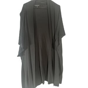 Lane Bryant Black Drape Cardigan - Open Front Short Sleeve Layering Piece